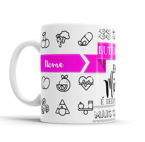 Caneca Profissões Com Caricatura Nome Envio Rápido Profissão Nutricionista - 325ml - Image 4