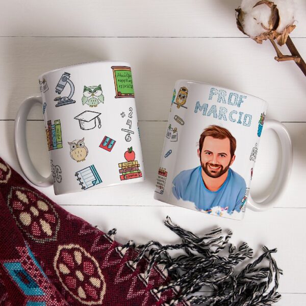 Caneca Personalizada Com Caricatura Envio Rápido - Professor - 325ml - Image 3