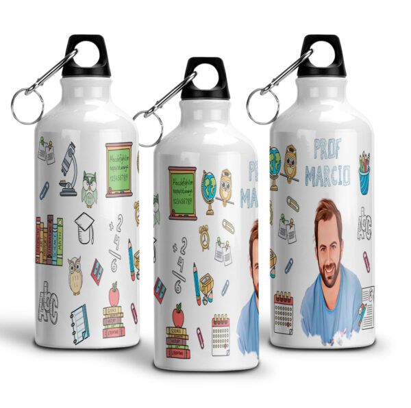 Garrafa Squeeze De Alumínio Profissões Com Caricatura - Professor - 600ml - Image 4