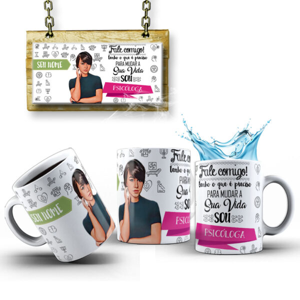 Caneca Profissões Com Caricatura Nome Envio Rápido Profissão Professora - 325ml - Image 6