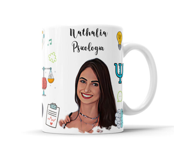 Caneca Personalizada Com Caricatura Envio Rápido - Psicologo - 325ml