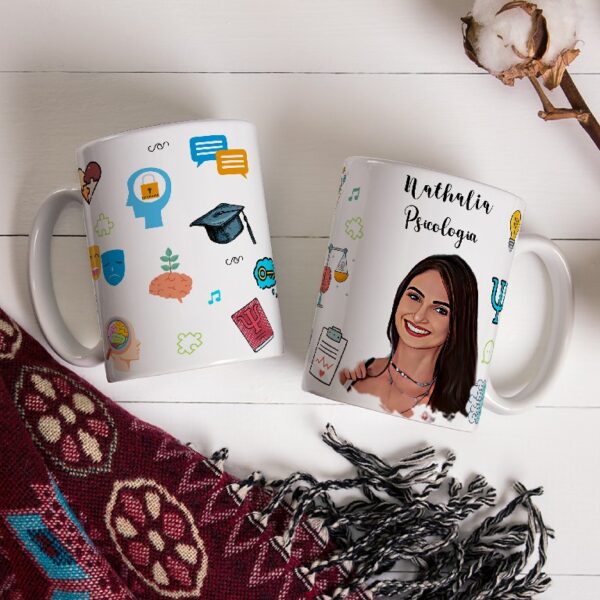 Caneca Personalizada Com Caricatura Envio Rápido - Psicologo - 325ml - Image 2