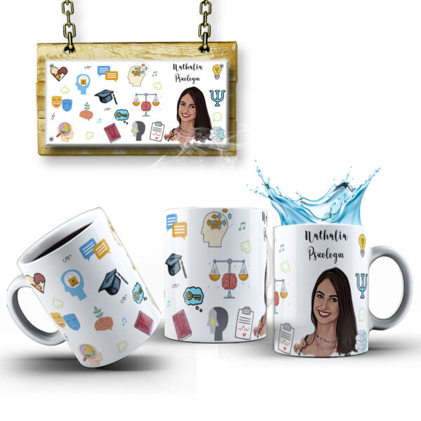 Caneca Personalizada Com Caricatura Envio Rápido - Psicologo - 325ml - Image 3