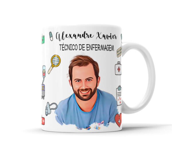 Caneca Personalizada Com Caricatura Envio Rápido - Tecnico em Enfermagem - 325ml