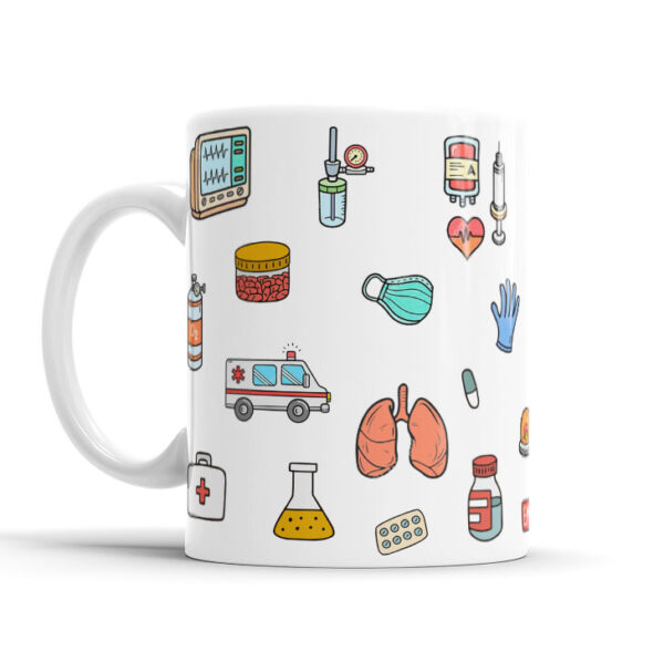 Caneca Personalizada Com Caricatura Envio Rápido - Enfermagem - 325ml - Image 2