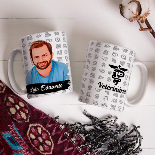 Caneca De Profissão Com Caricatura E Nome Veterinário Envio Rápido 010 - Image 3