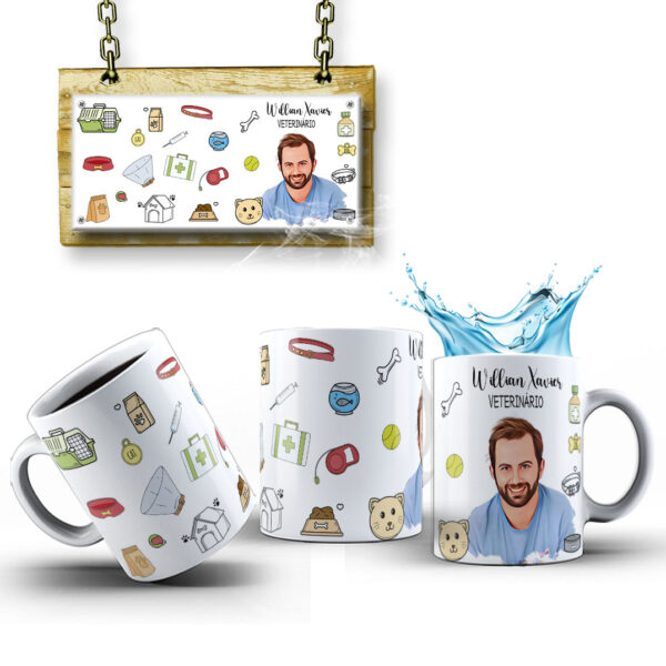 Caneca Personalizada Com Caricatura Envio Rápido - Veterinário - 325ml - Image 4